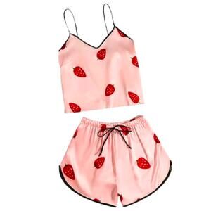 Valentine's Day XL Lingerie 2 piece strawberry designed pajama set